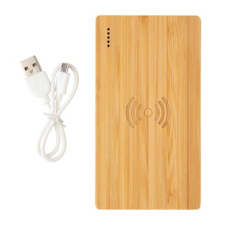 Batería externa Bambú 4.000 mAh inalámbrica 5W personalizada